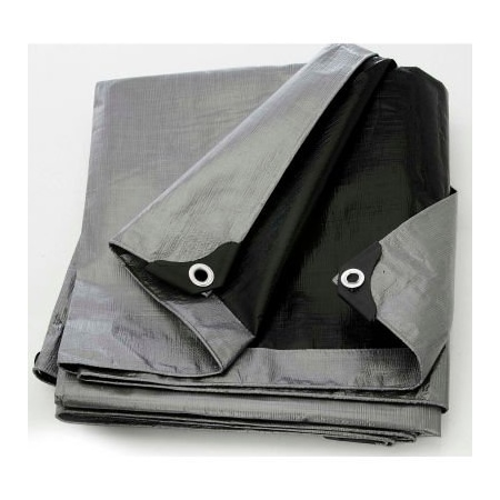 Jaydee Group Usa. Heavy Duty Tarp, 20 ft x 40 ft, Silver/Black, High-Density Polyethylene ST-2040